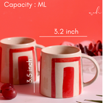 Ceramic red brick coffee mugs height & breadth