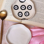 Evil eye & White Handmade Dessert Plate with premium quality material