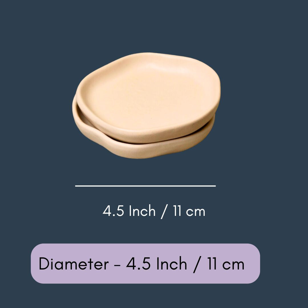 White Handmade Dessert Plate