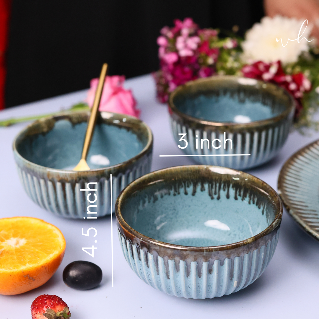 Handmade ceramic spiky bowls height & breadth 
