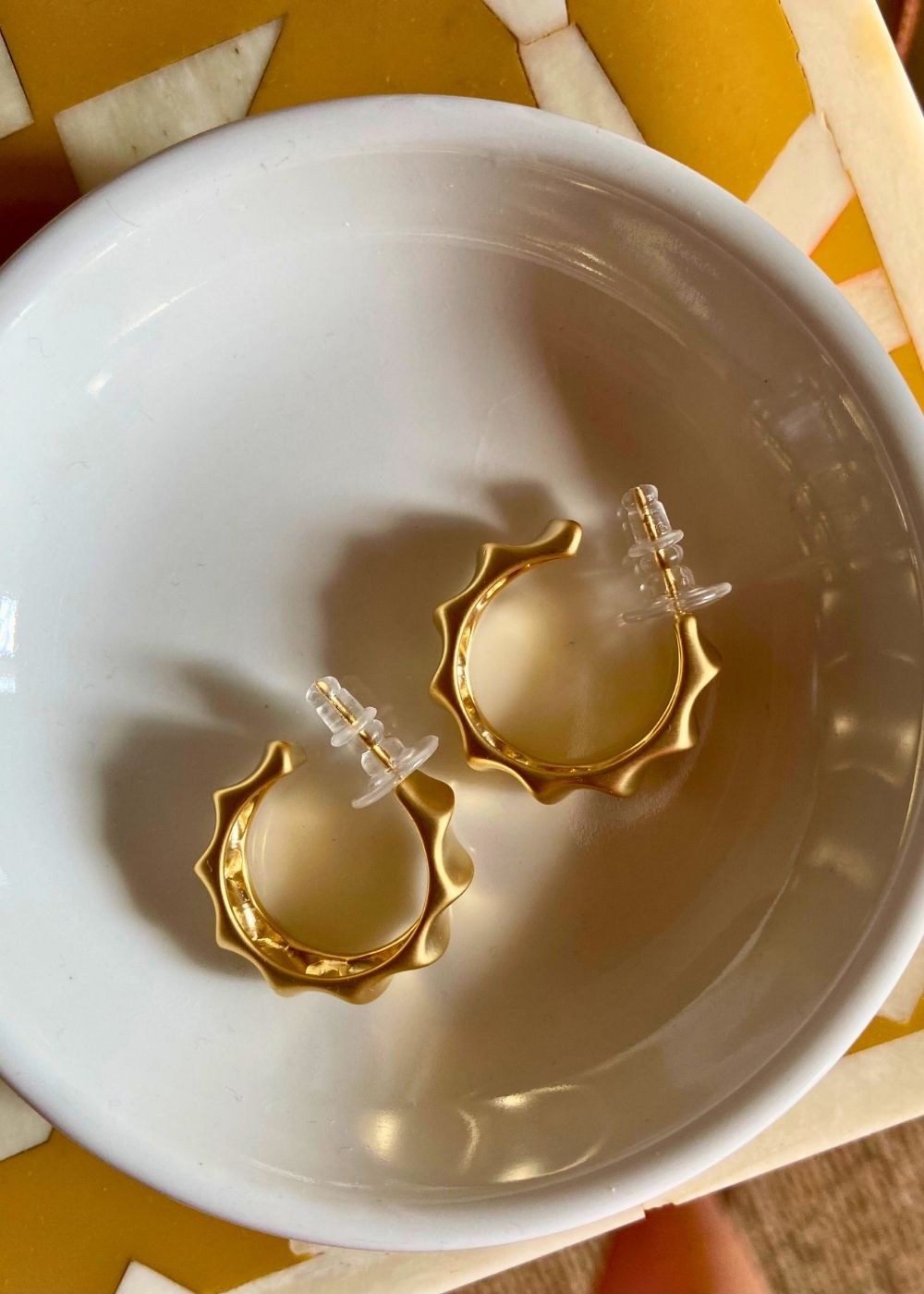Rollin' Gold Matte Hoops handmade in India