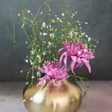Brass zahara flower vase with flowers