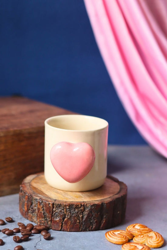 Handmade Pink Heartbeat Coffee Mug