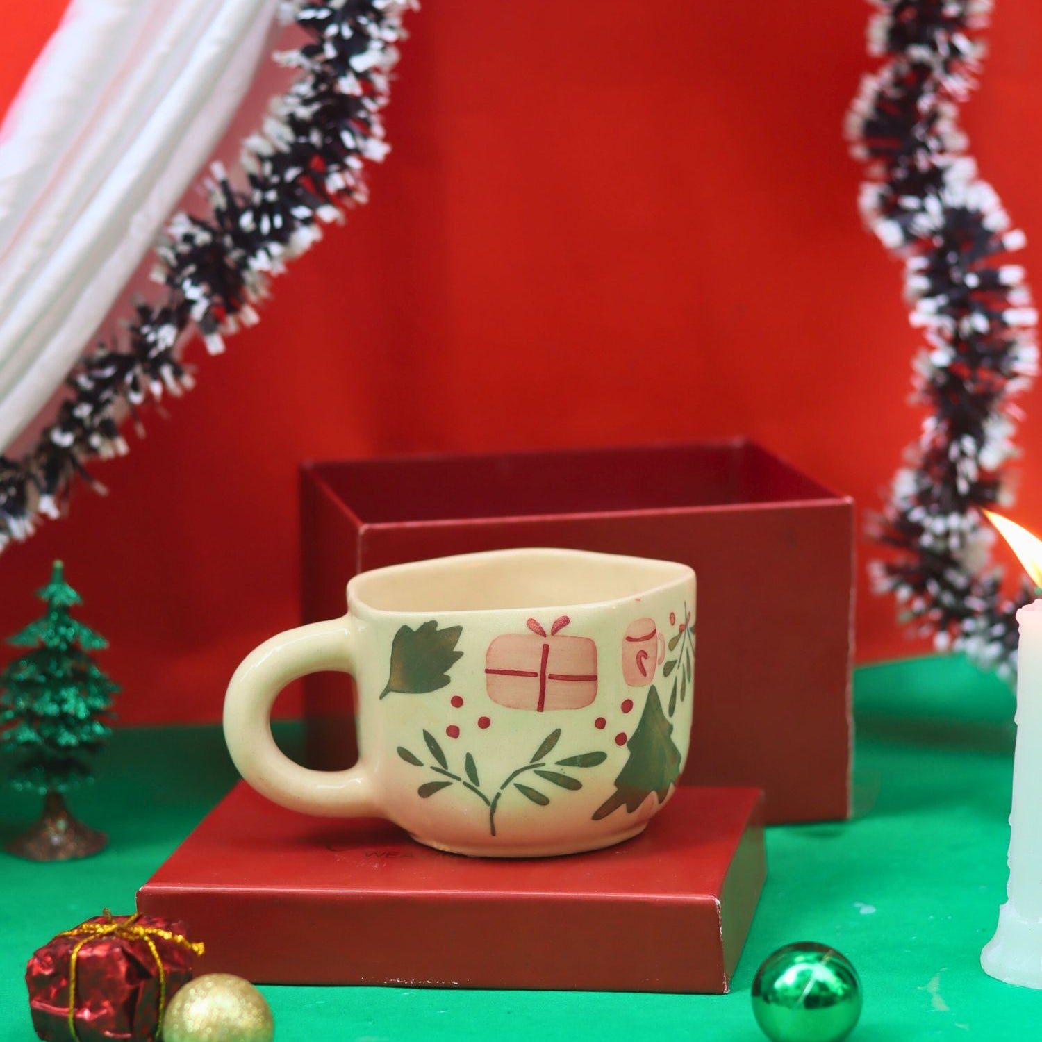 Cozy Christmas Mug in a Gift Box made by ceramic