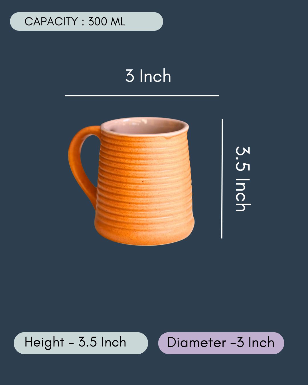 Rust & Grey Coffee Mug - Tall