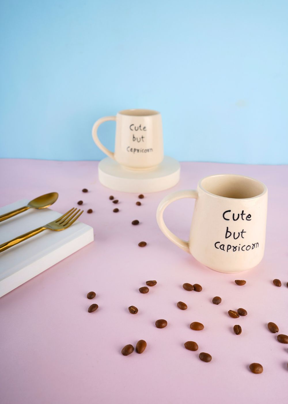 cute but capricorn mug wiht white color