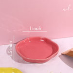 Salmon pink dessert plate height & breadth
