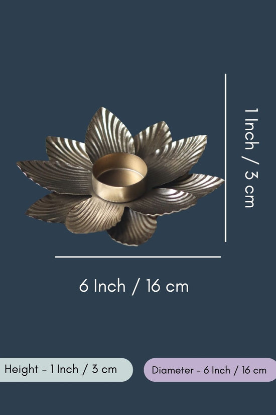 Golden Flower Tea Light Holder