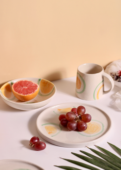 yellow & green ring breakfast set