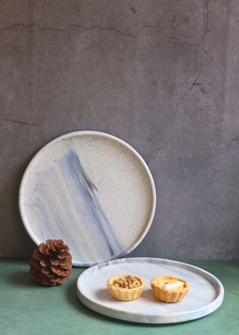 black marble platter made by ceramic 