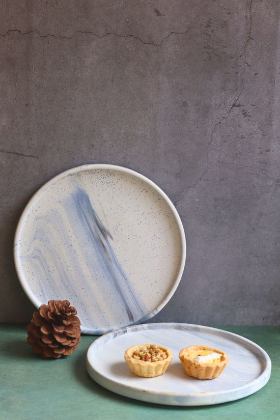 black marble platter made by ceramic 
