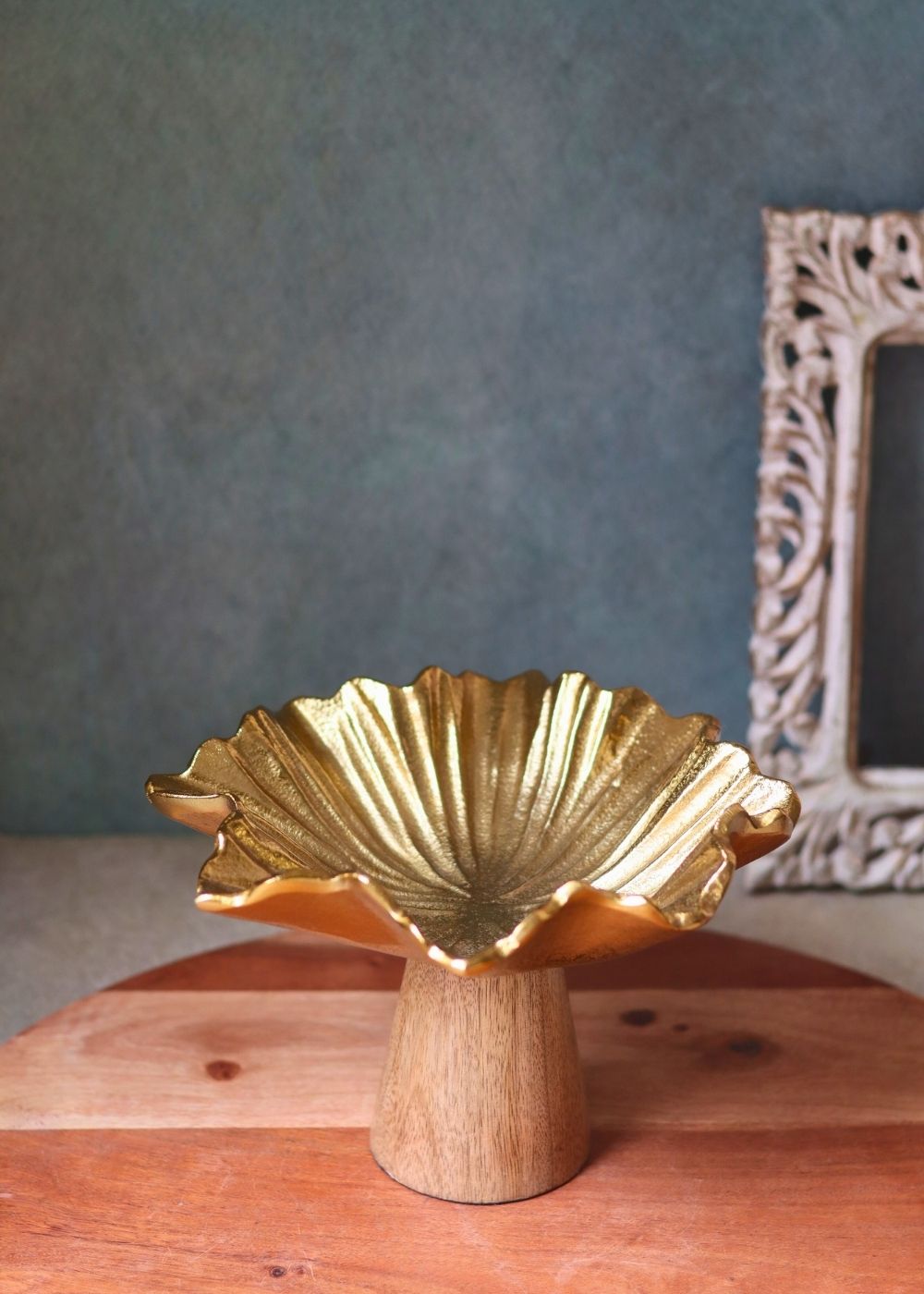 golden cake stand handmade in india 