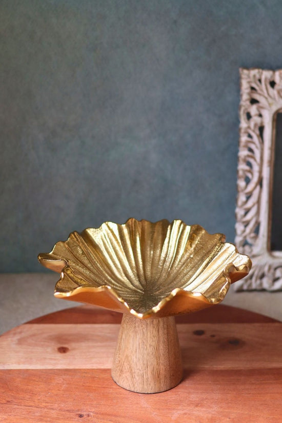 golden cake stand handmade in india 