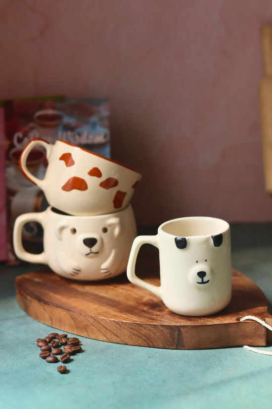 Set of 3 - Paws & Pour Mugs handmade in India
