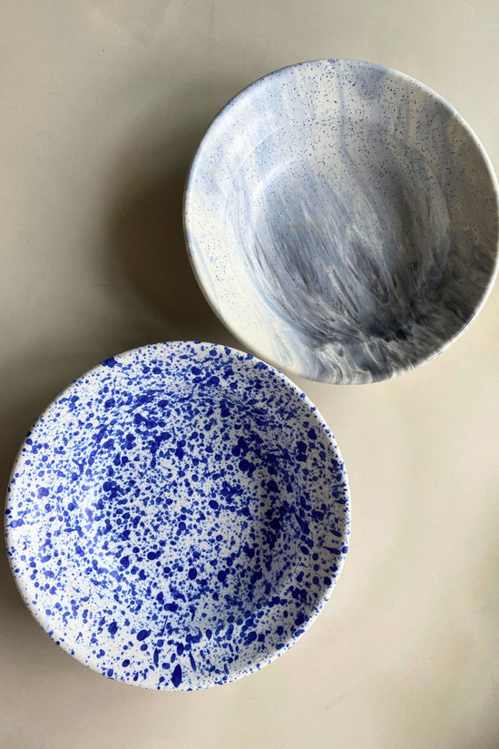 Handmade Speckled & Black Marble Pasta Plate