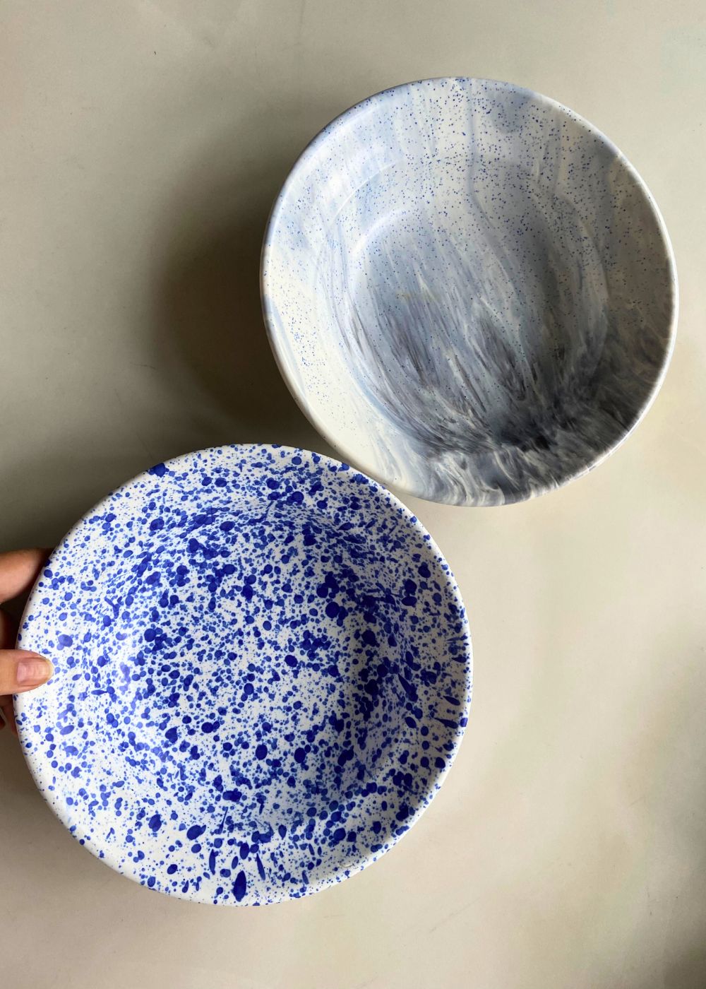 Speckled & Black Marble Pasta Plate made by ceramic