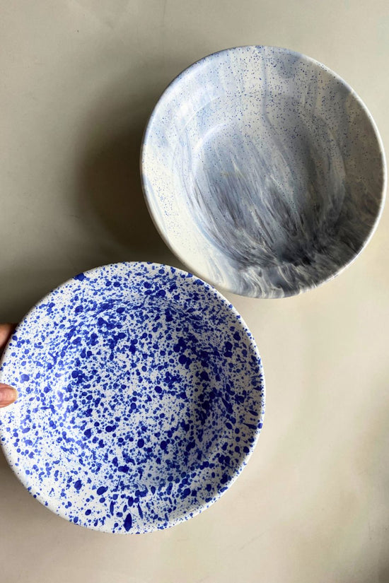 Speckled & Black Marble Pasta Plate made by ceramic