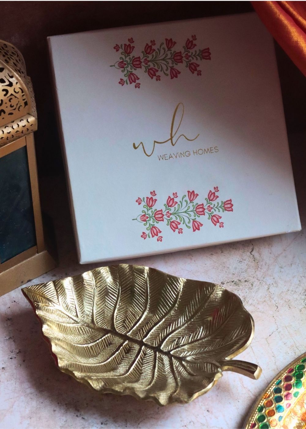 Golden Bliss Palm Leaf Bowl in a Gift Box with premium quality material