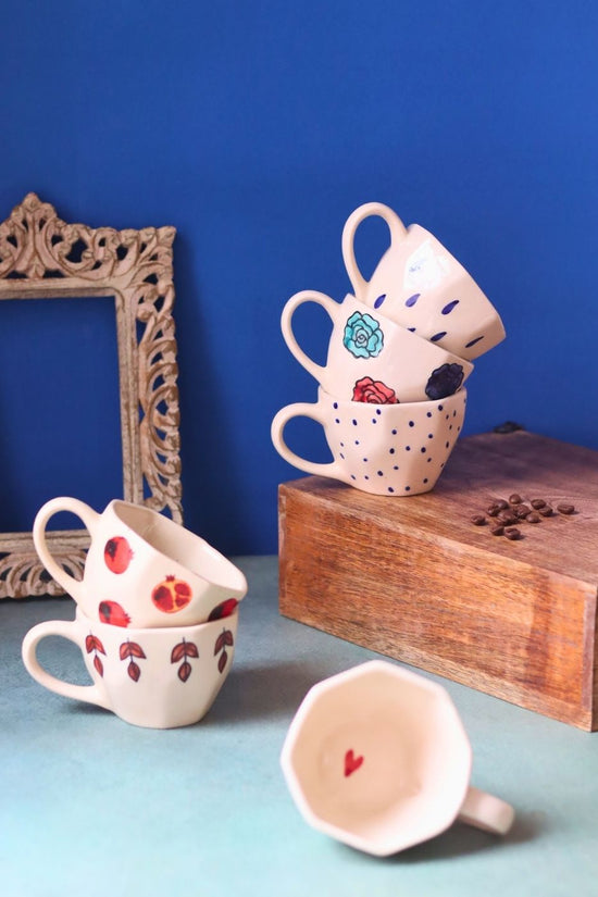 Set of 6 Brew Bliss Mugs (for the price of 5) handmade in india