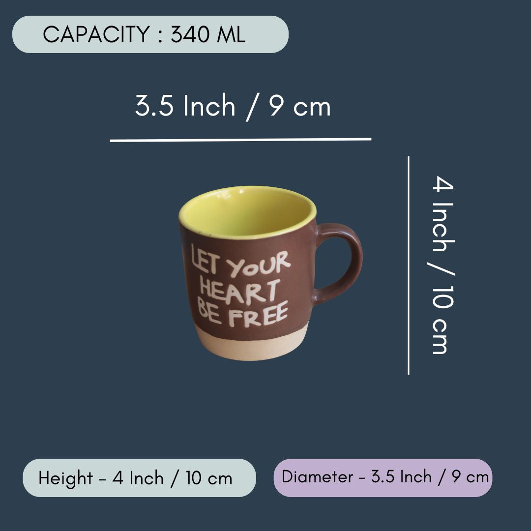 Let Your Heart Be Free Mug - Brown