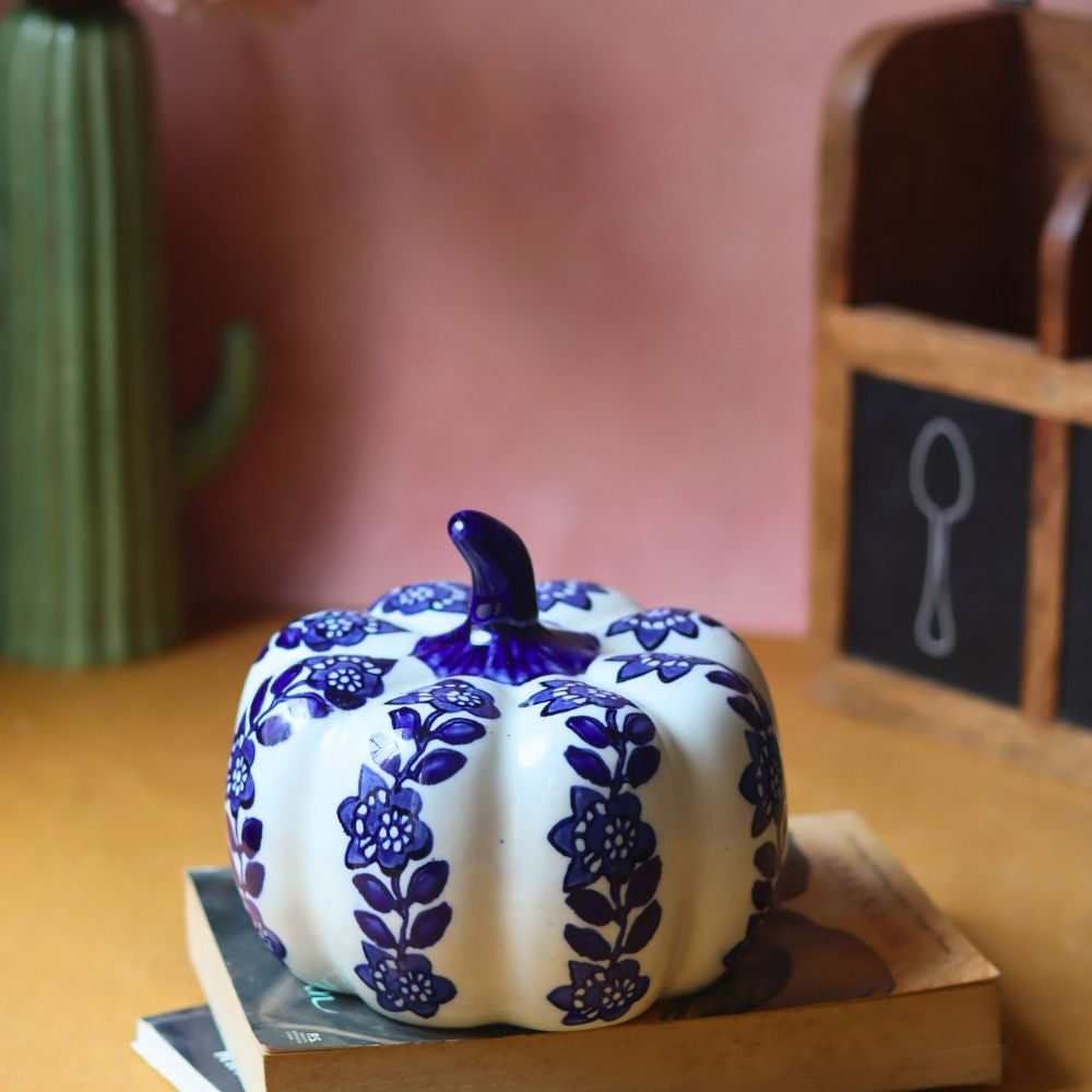 handmade Blue & White Pumpkin