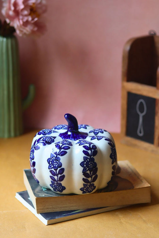 handmade Blue & White Pumpkin