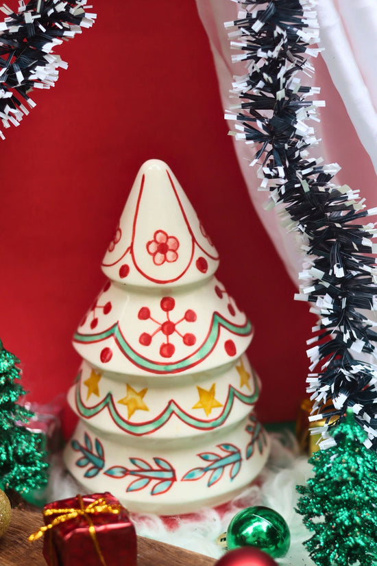Hand painted White Christmas Tree made by ceramic