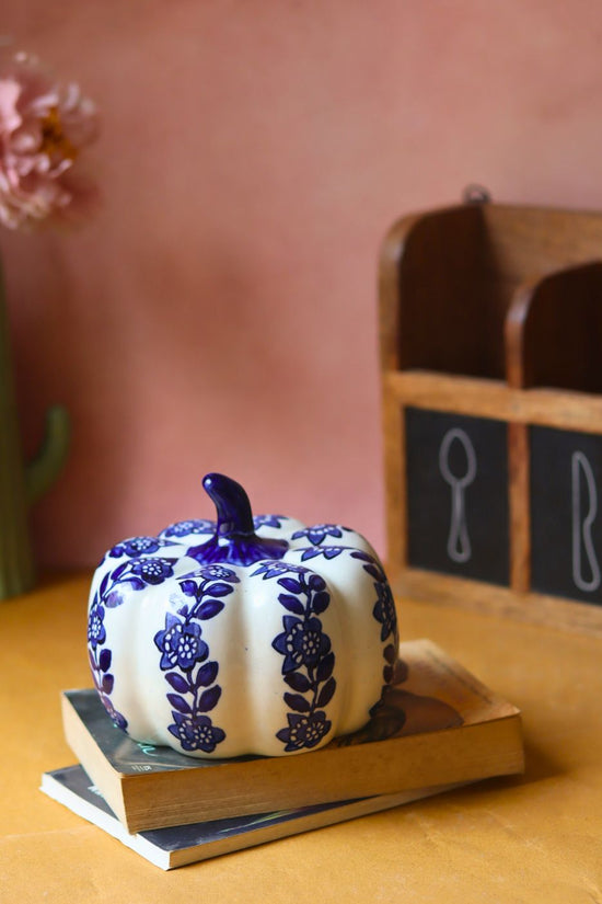 Blue & White Pumpkin made by ceramic