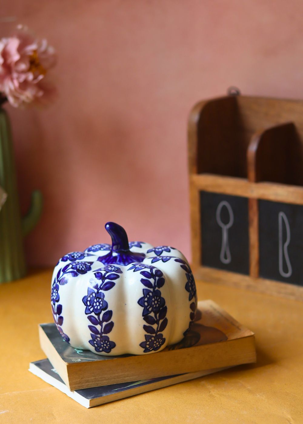Blue & White Pumpkin made by ceramic