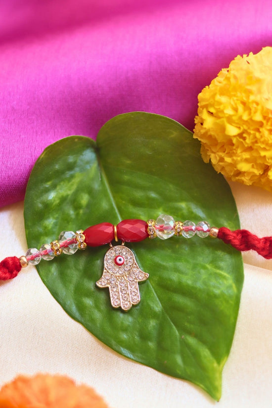 Hamsa Pearls Shield Rakhi
