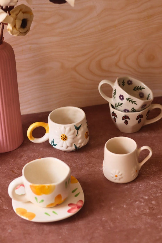 Set of 6 Elegant Mugs Combo (for the price of 5) handmade in india