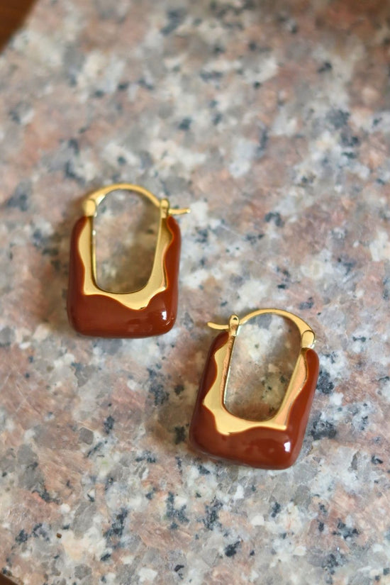 Anti tarnish Choco Caramel Hoops