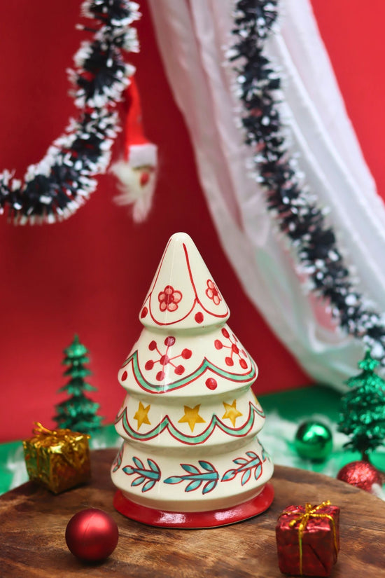 Hand painted White Christmas Tree handmade in India