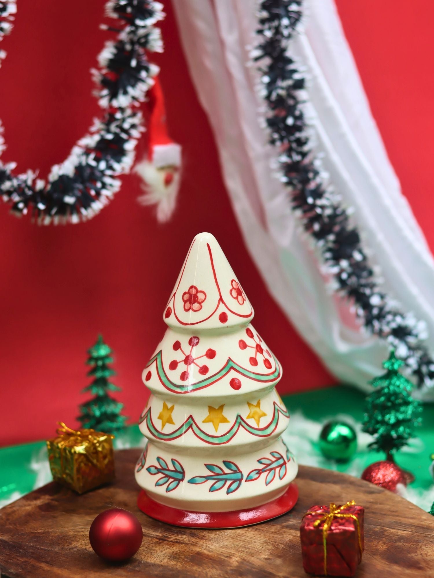 Hand painted White Christmas Tree handmade in India