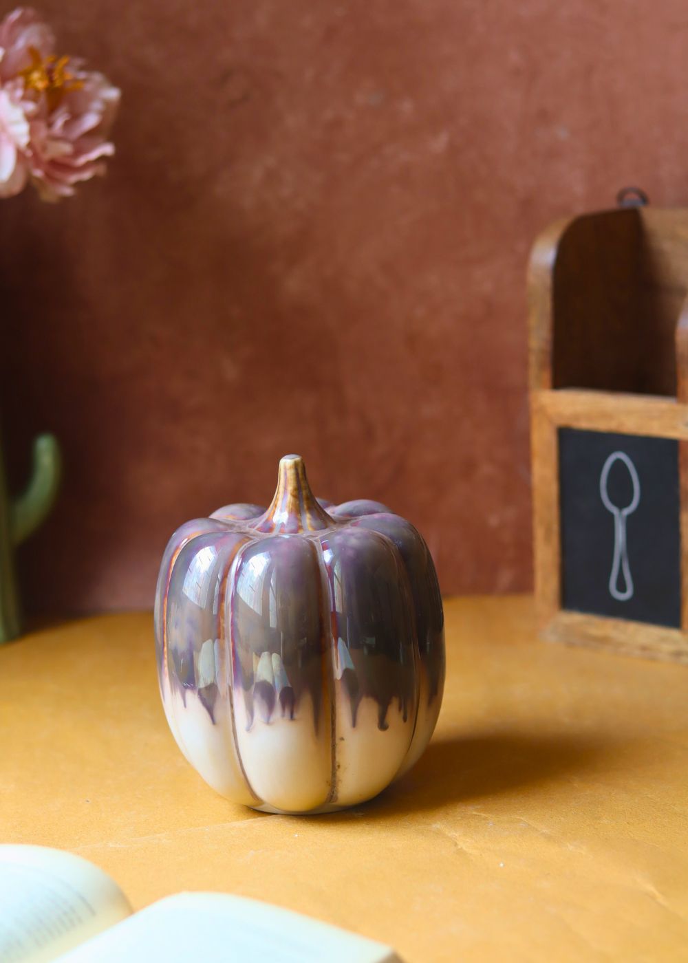 Handmade Shaded brown pumpkin - tall