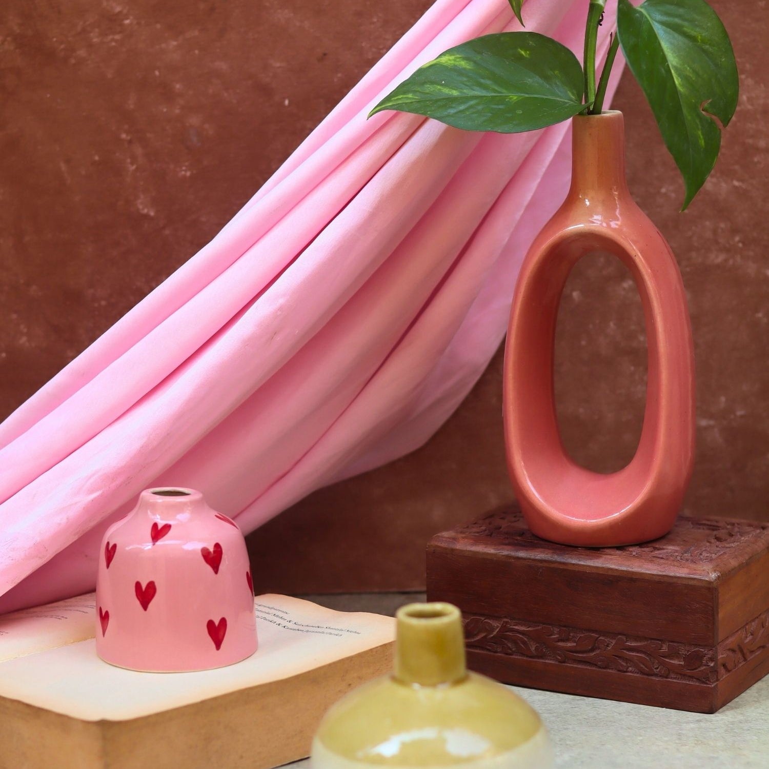 Handmade Set of 3 - Neutrals Chic vases combo