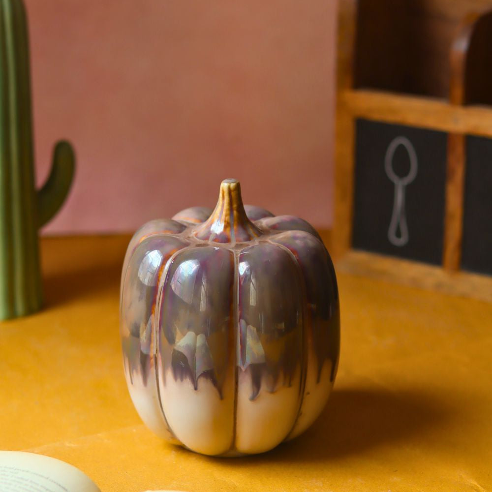 Shaded brown pumpkin - tall made by ceramic