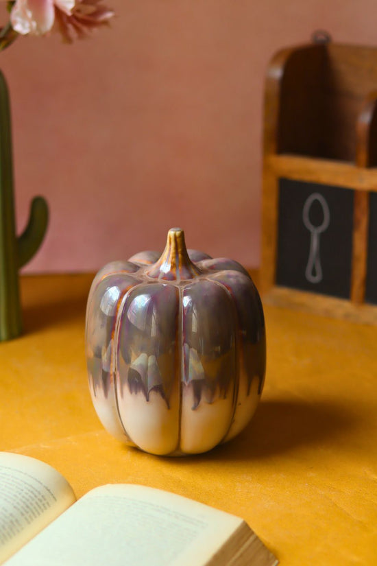 Shaded brown pumpkin - tall made by ceramic