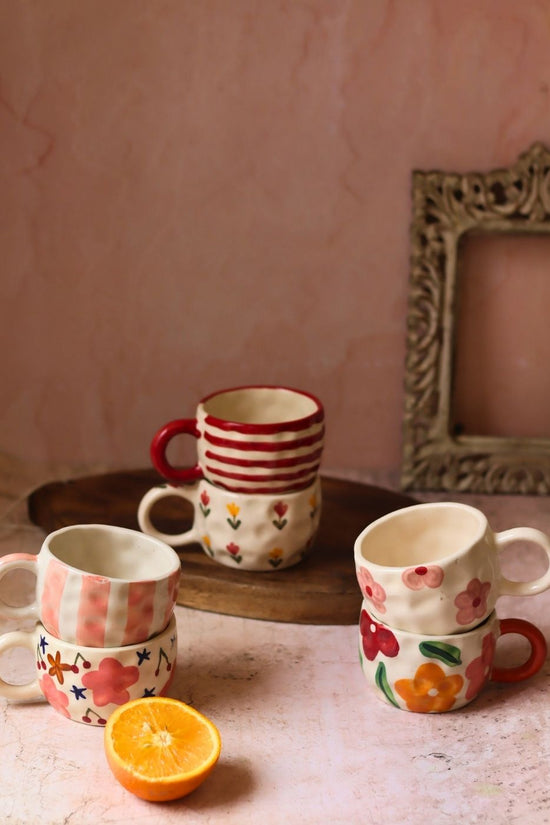 Handmade Set of 6 Spring Sips Mugs (for the price of 5)