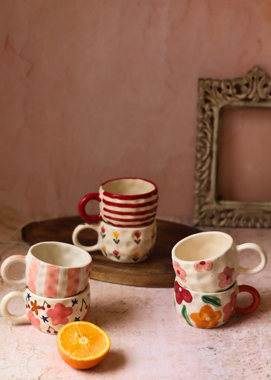 Handmade Set of 6 Spring Sips Mugs (for the price of 5)