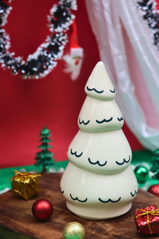 Snow White Christmas tree made by ceramic