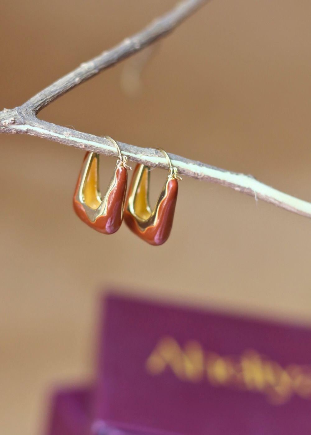 Choco Caramel Hoops handmade in India