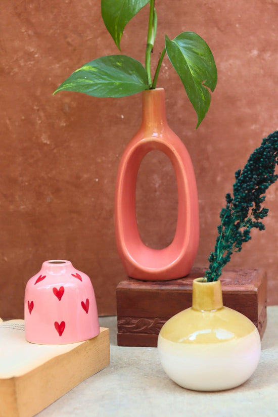 Set of 3 - Neutrals Chic vases combo made by ceramic