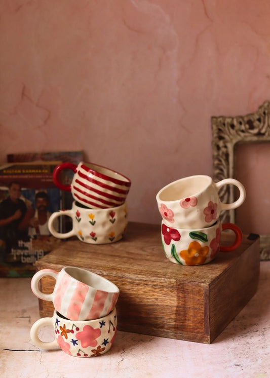 Set of 6 Spring Sips Mugs (for the price of 5) made by ceramic