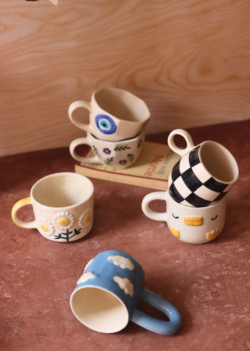 Set of 6 Treat & Sweet Mugs (for the price of 5) handmade in india