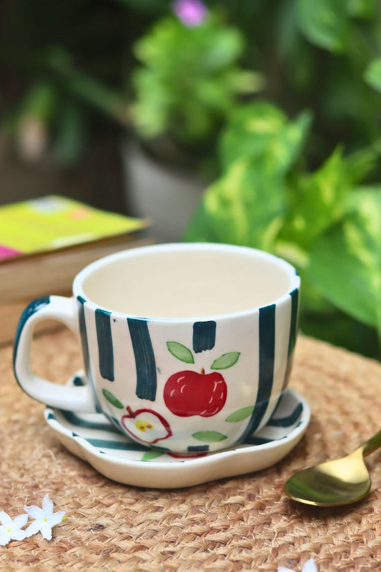 Set of 2 - Apple Mug & Handmade Dessert Plate with premium quality material
