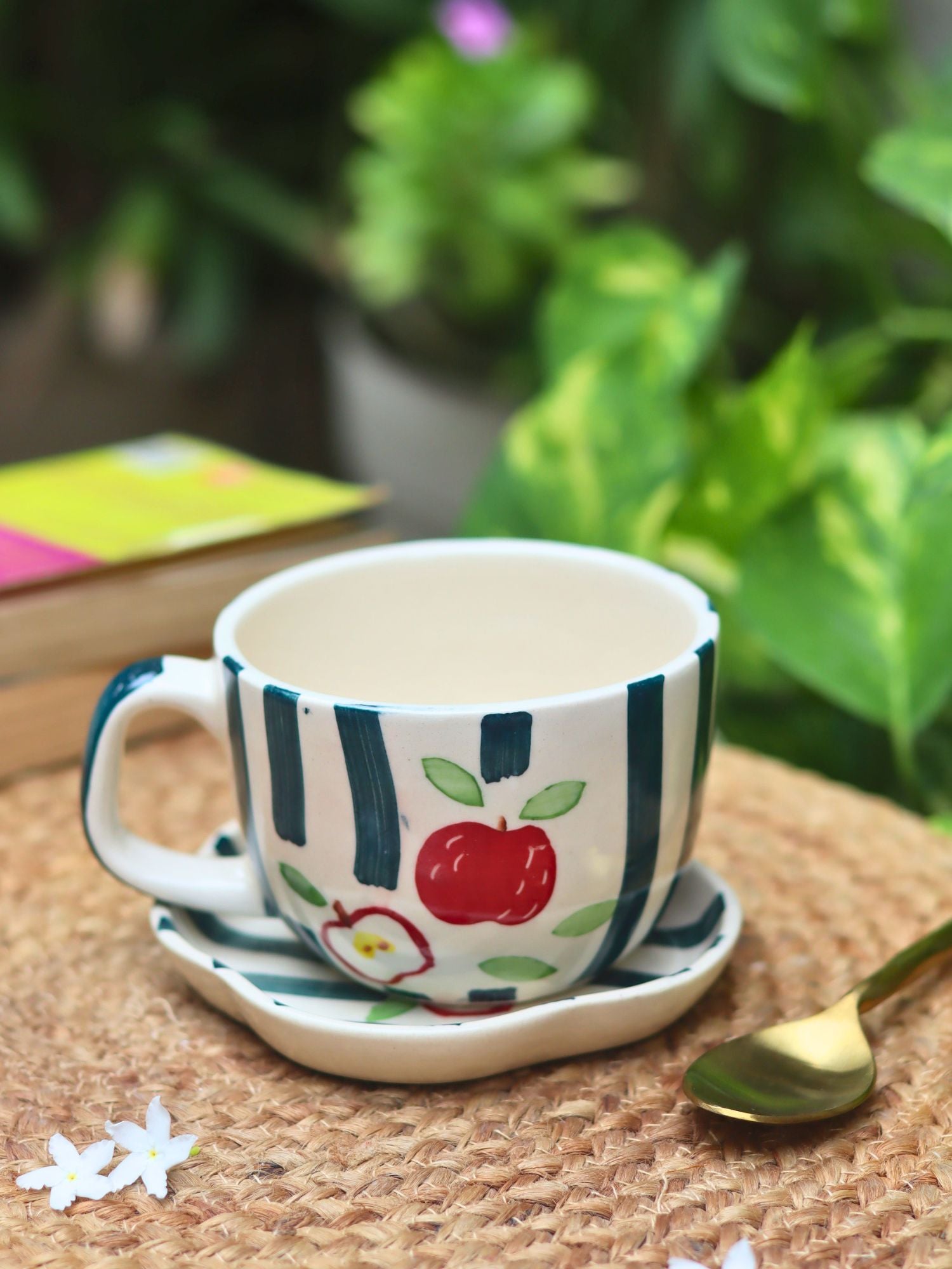 Set of 2 - Apple Mug & Handmade Dessert Plate with premium quality material