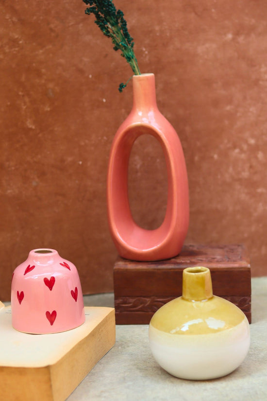 Set of 3 - Neutrals Chic vases combo with premium quality material