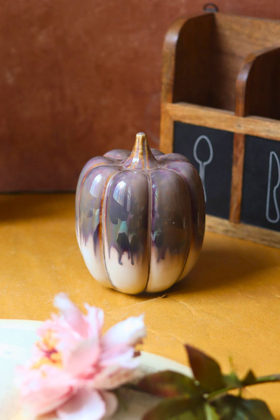 Shaded brown pumpkin - tall handmade in India
