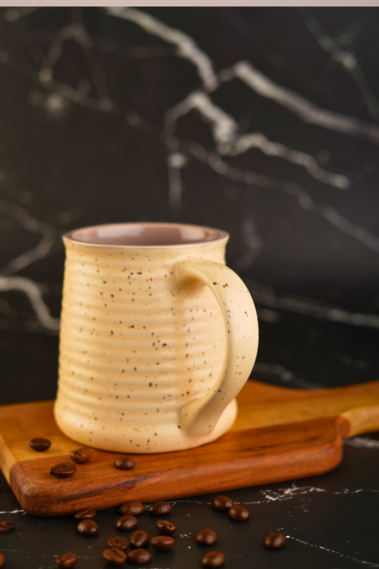 Handmade chic creamy white mug